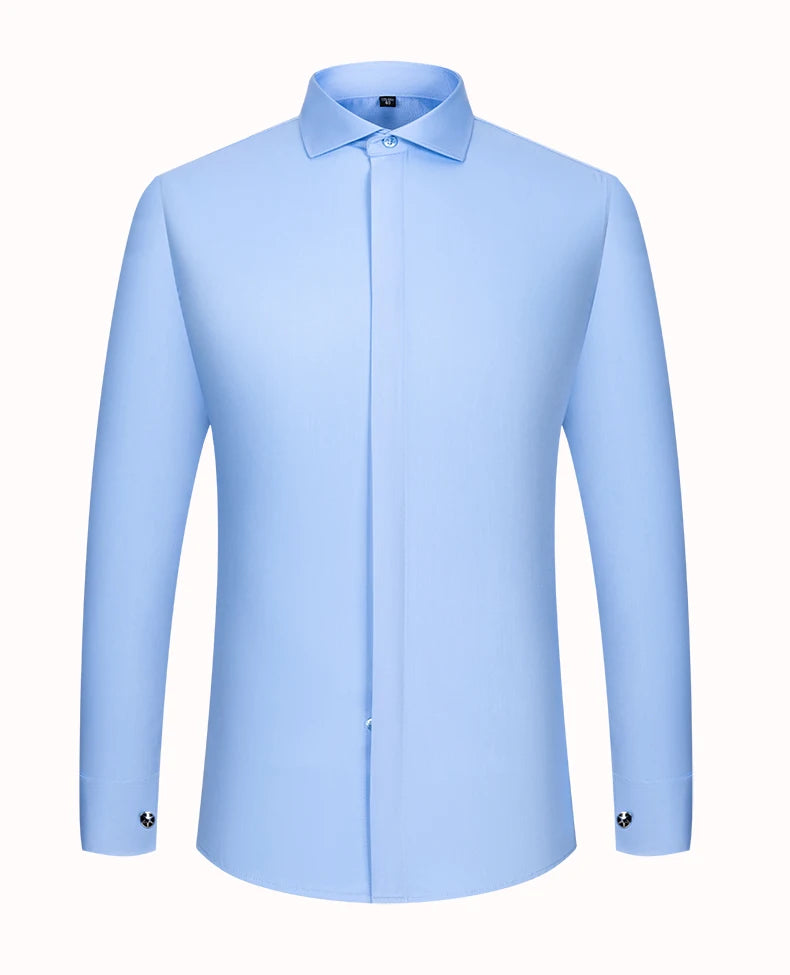 Men’s Shirt Long Sleeve Formal Slim Fit Solid Color