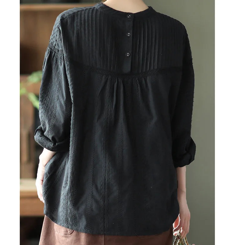 Women’s Top Blouse Long Sleeve Cotton Formal
