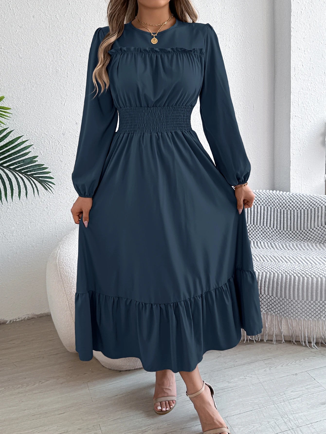 Women’s Dress Long Sleeve Casual Solid Color