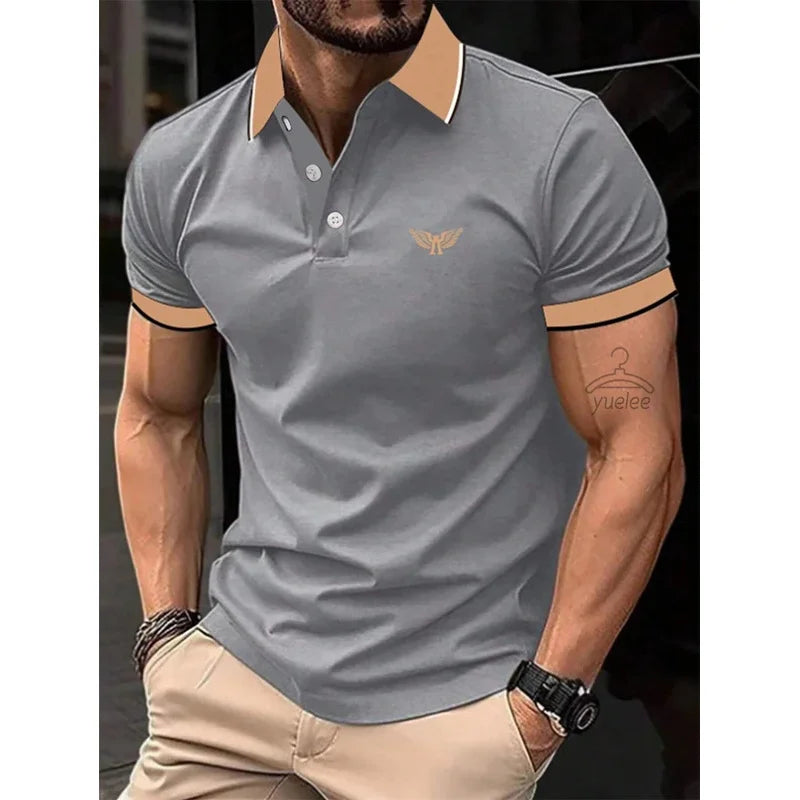 Men’s Polo Shirt Short Sleeve Casual Solid Color Comfort Fit Fashion