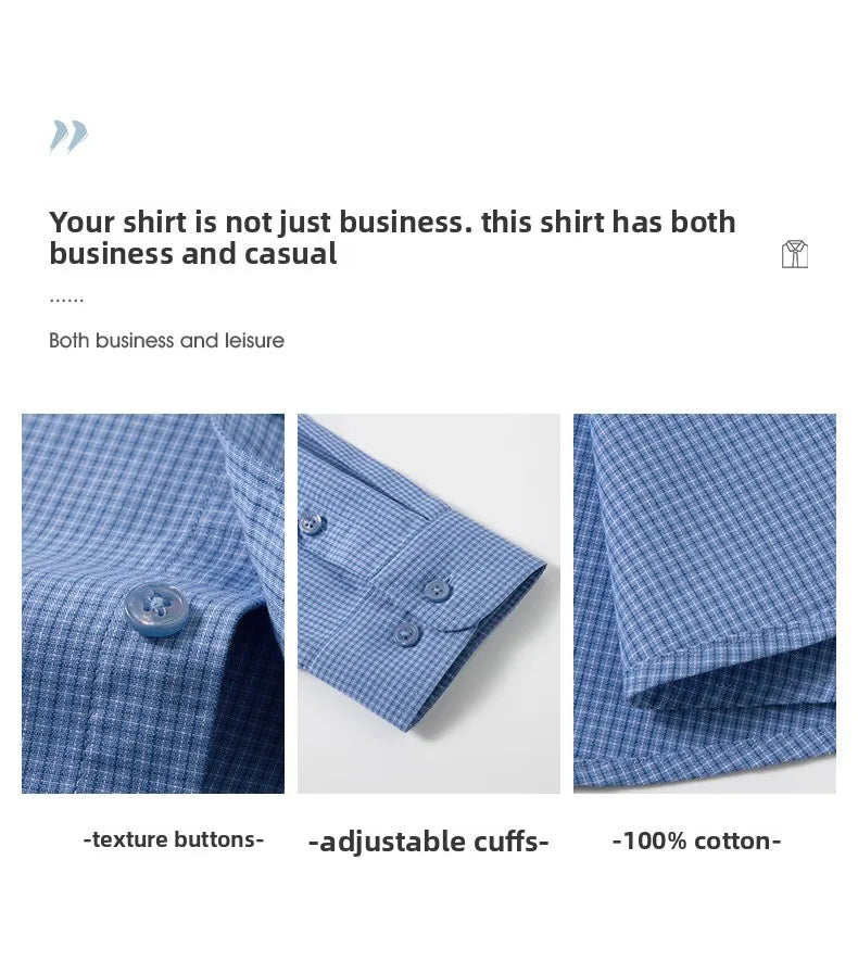 Men’s Shirt Long Sleeve Cotton Casual Slim Fit