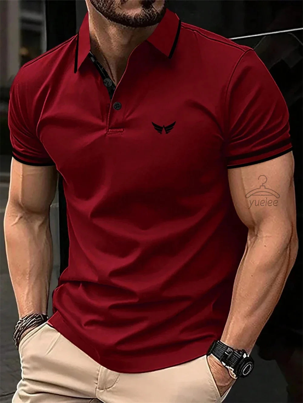 Men’s Polo Shirt Short Sleeve Casual Solid Color Comfort Fit Fashion