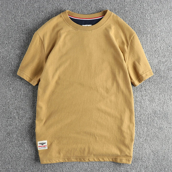 Men’s T-Shirt Short Sleeve Cotton Casual Solid Color