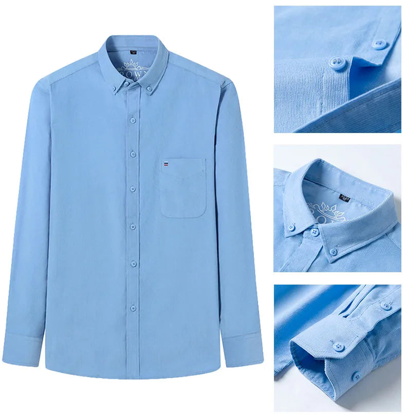 Men’s Shirt Long Sleeve Cotton Casual Regular Fit