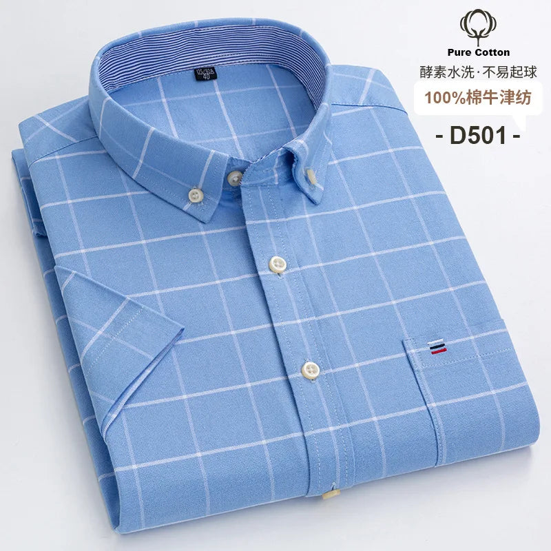Men’s Shirt Short Sleeve Cotton Casual Formal