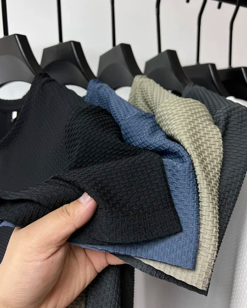 Men’s Polo Shirt Short Sleeve Summer Solid Color Breathable Fashion