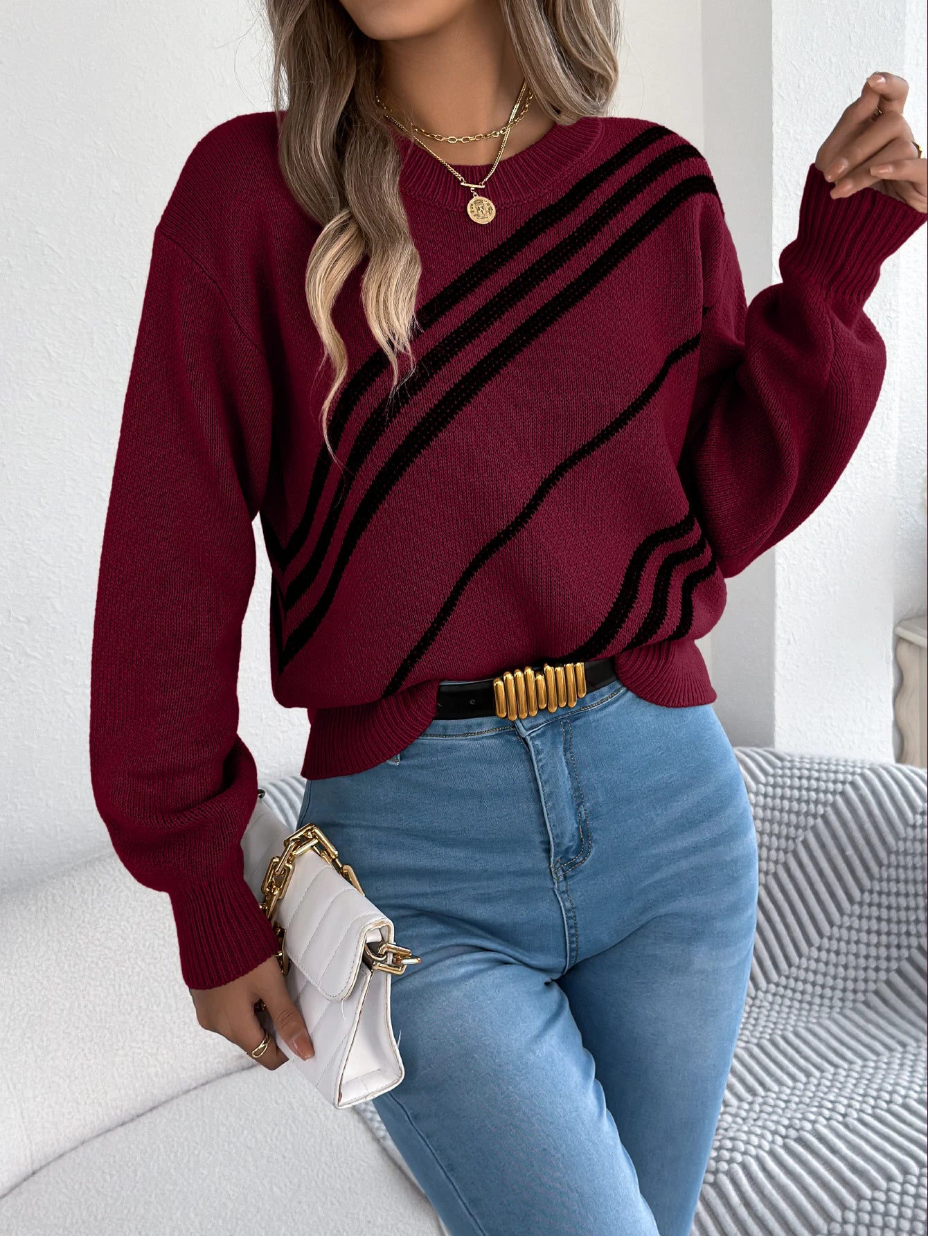 Women’s Top Long Sleeve Stretchy Casual