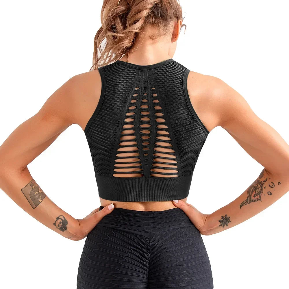Women’s Gym Top Crop Top Breathable Seamless Athletic