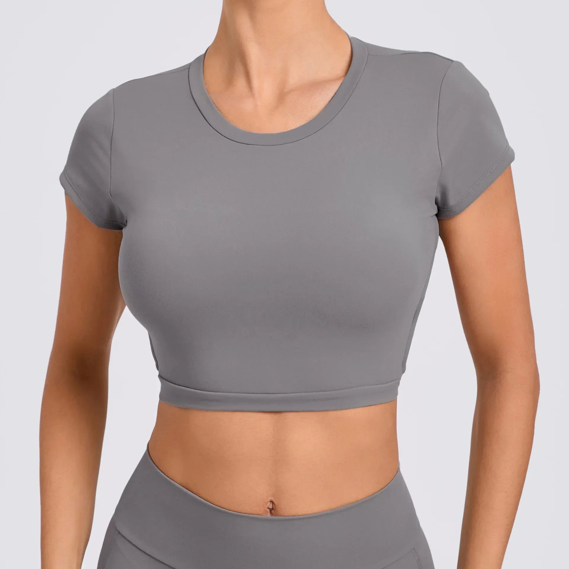 Women’s Gym Top Crop Top Moisture Wicking Seamless Athletic