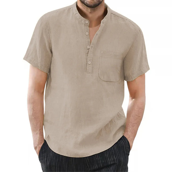 Men’s Polo Shirt Short Sleeve Cotton Casual Summer Solid Color