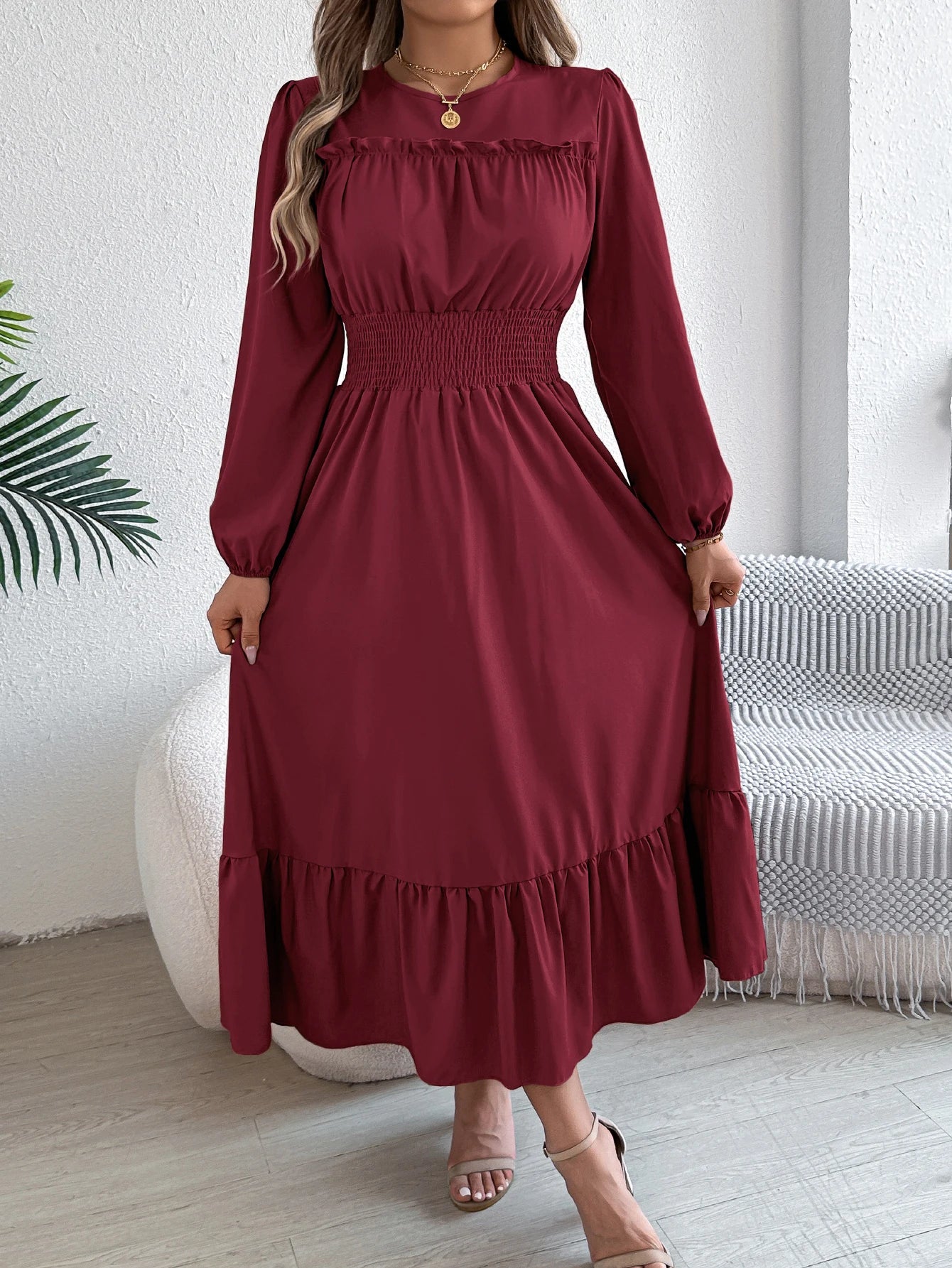 Women’s Dress Long Sleeve Casual Solid Color