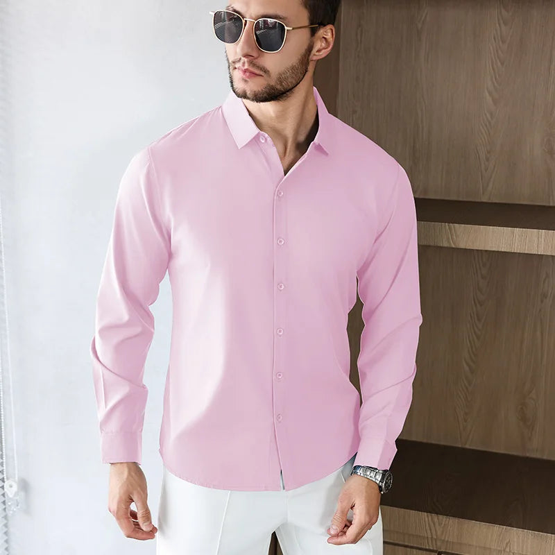 Men’s Shirt Long Sleeve Casual Formal Solid Color