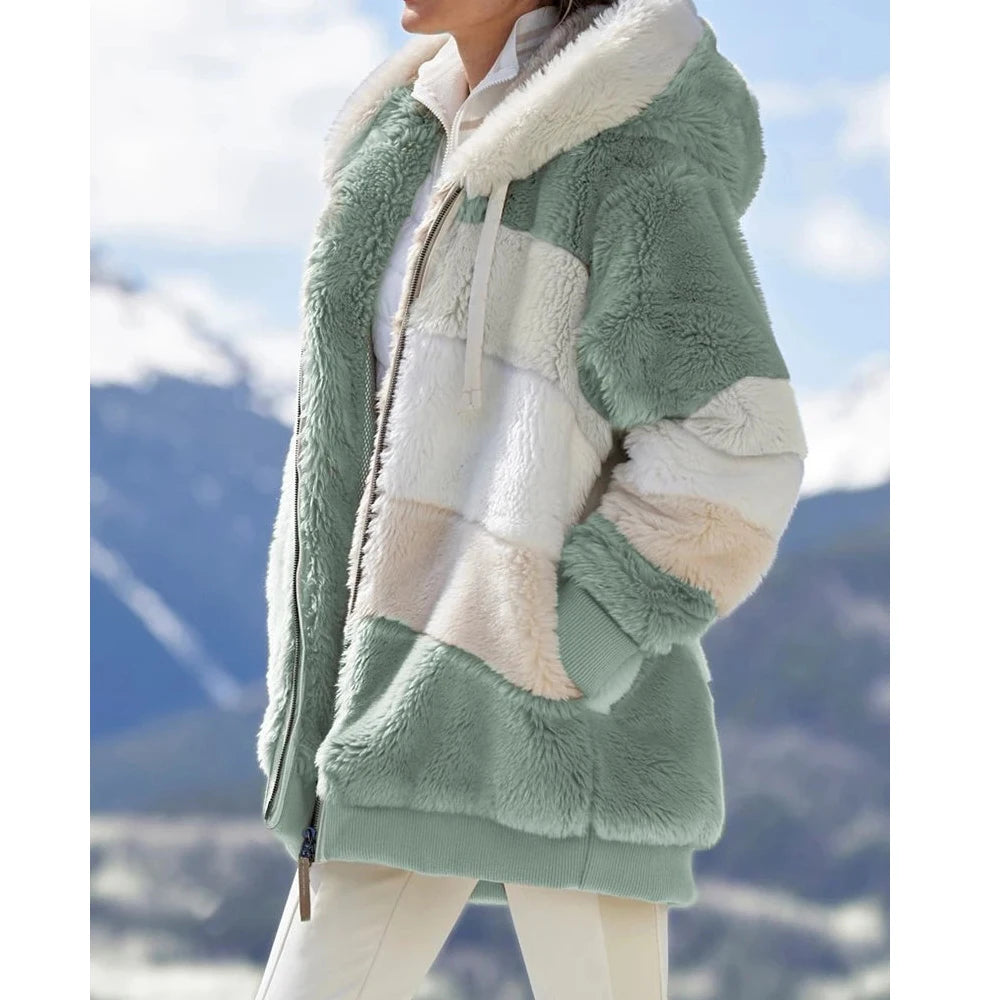 Women’s Jacket Hooded Zip-Up Warm Streetwear