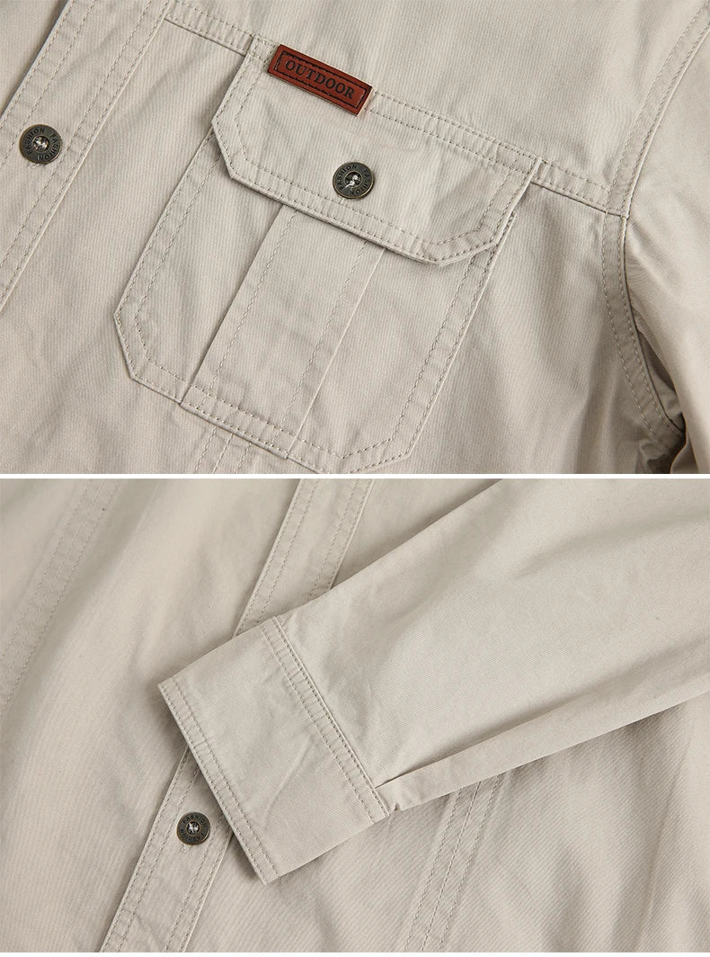 Men’s Shirt Long Sleeve Cotton Casual Solid Color