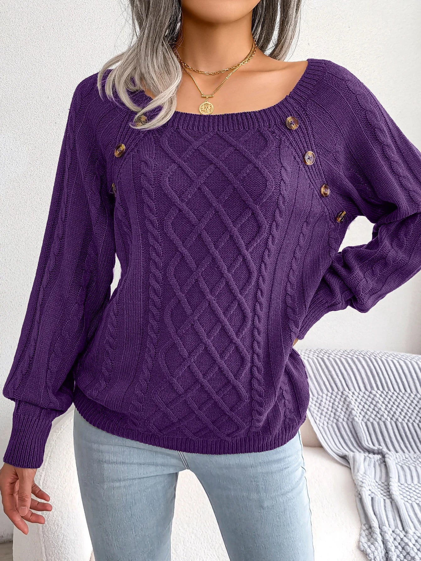 Women’s Top Long Sleeve Casual Stretchy Solid Color