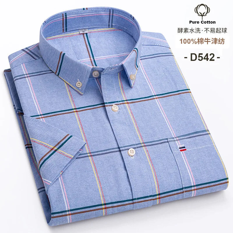 Men’s Shirt Short Sleeve Cotton Casual Formal