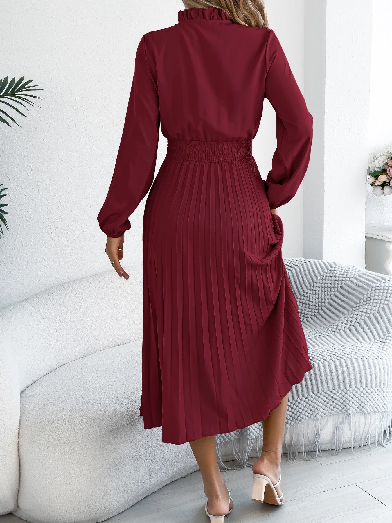 Women’s Dress Maxi V-Neck Casual Solid Color