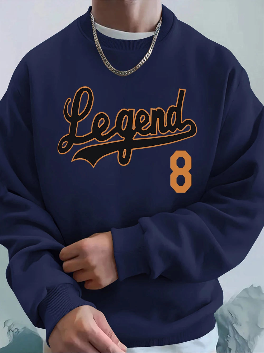 Men’s Sweatshirt Crewneck Oversized Fleece Warm Streetwear Casual