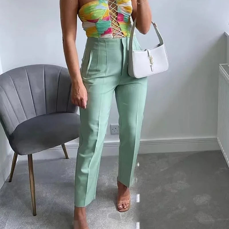 Women’s Trousers High Waist Formal Comfort Fit Stretchy