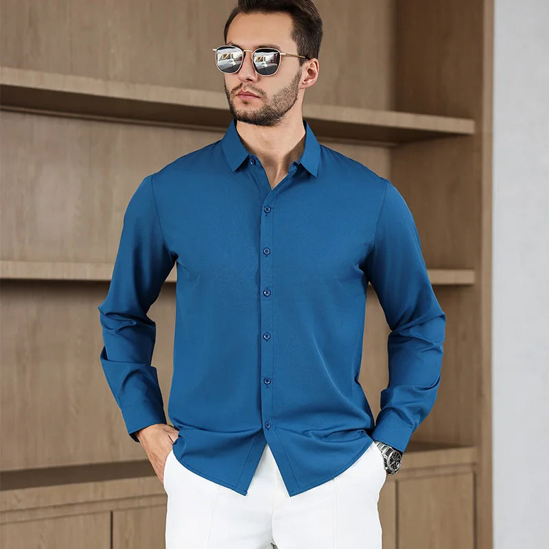 Men’s Shirt Long Sleeve Casual Formal Solid Color
