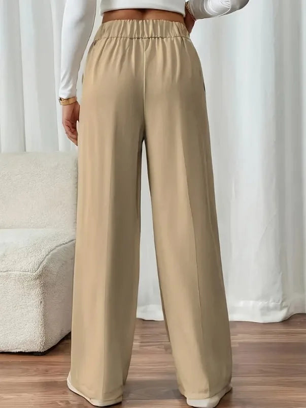Women’s Trousers High Waist Straight Leg Relaxed Fit Casual