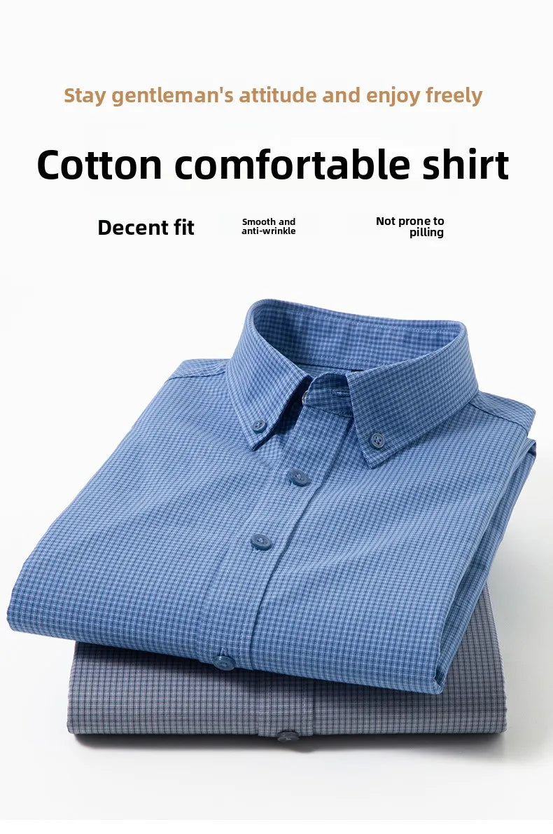 Men’s Shirt Long Sleeve Cotton Casual Slim Fit