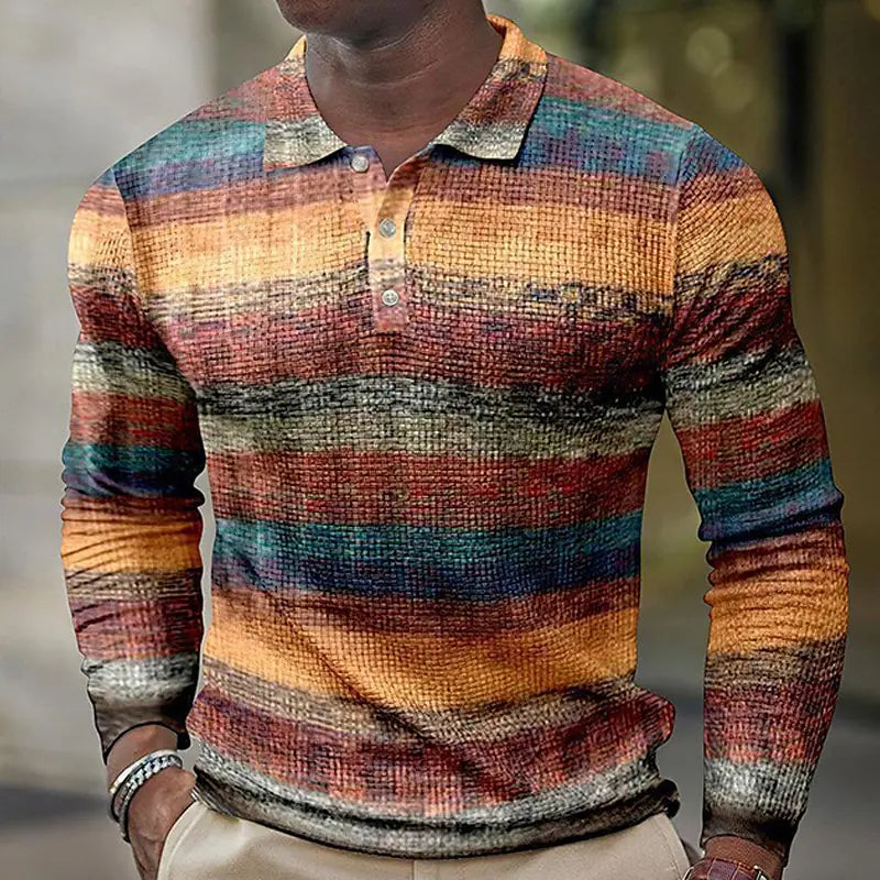 Men’s Polo Shirt Long Sleeve Casual Breathable Comfort Fit