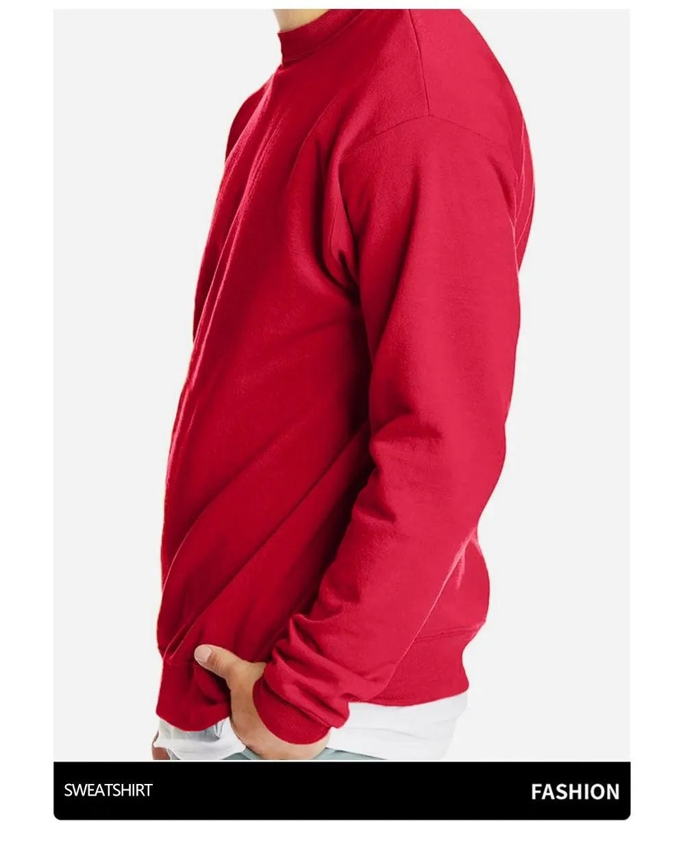 Men’s Sweatshirt Crewneck Oversized Fleece Warm Streetwear Casual