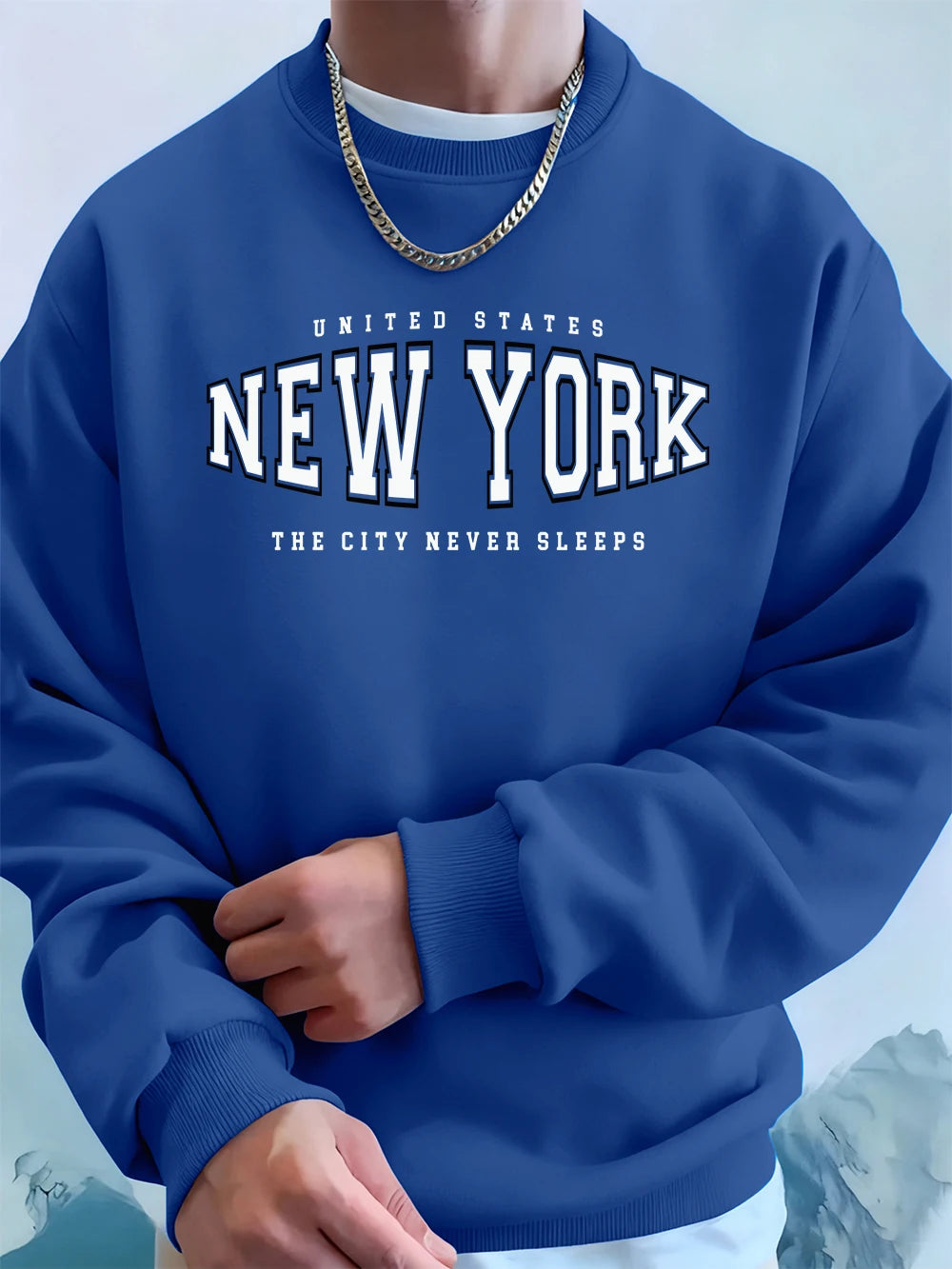 Men’s Sweatshirt Crewneck Fleece Warm Streetwear Graphic Autumn