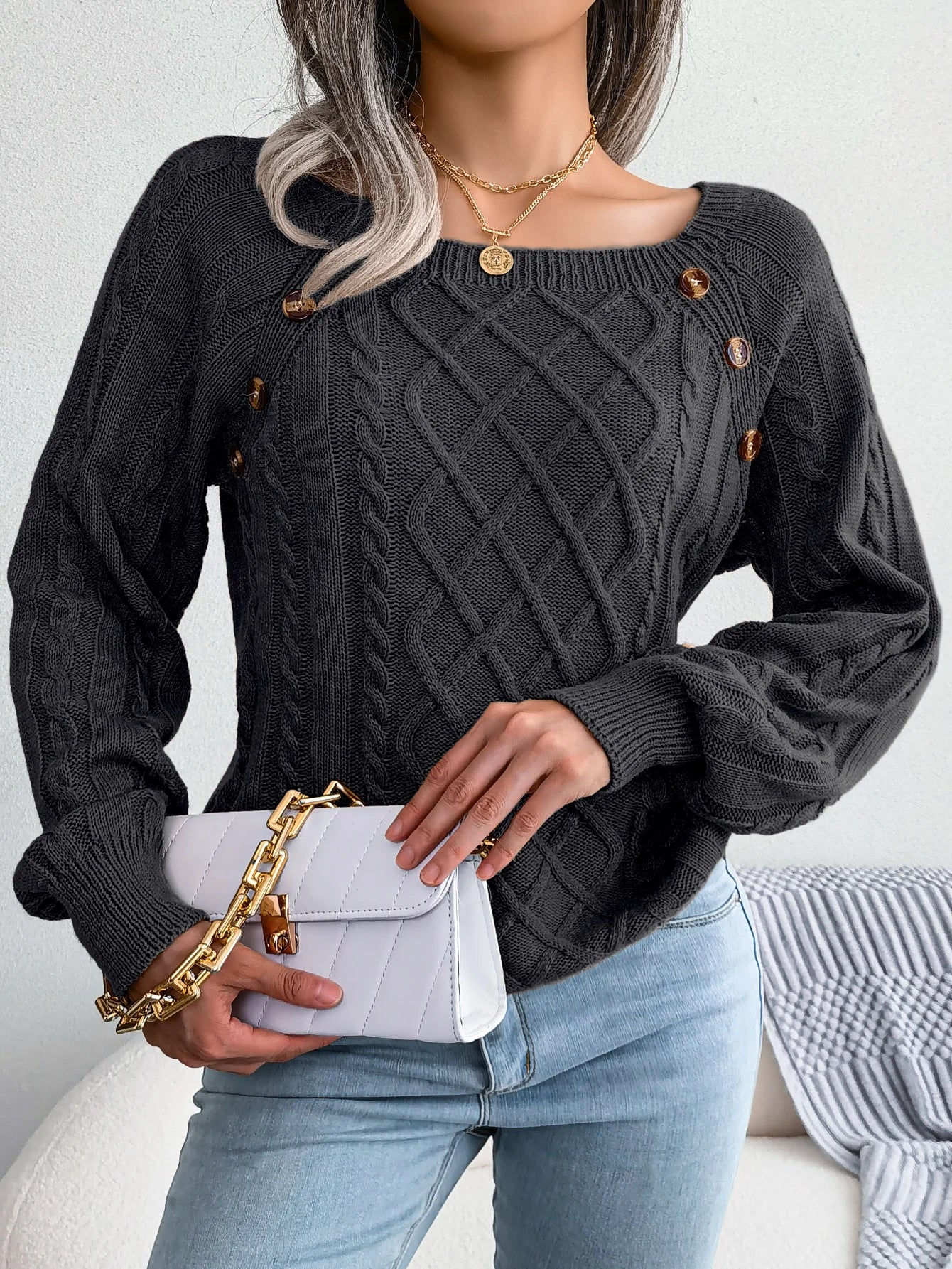 Women’s Top Long Sleeve Casual Stretchy Solid Color