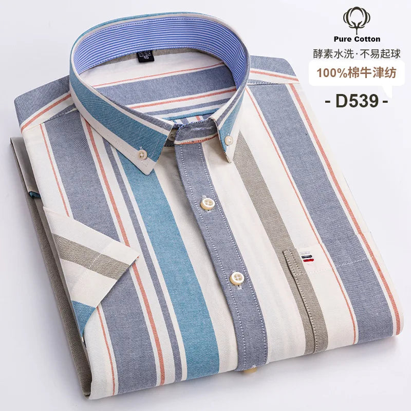 Men’s Shirt Short Sleeve Cotton Casual Formal