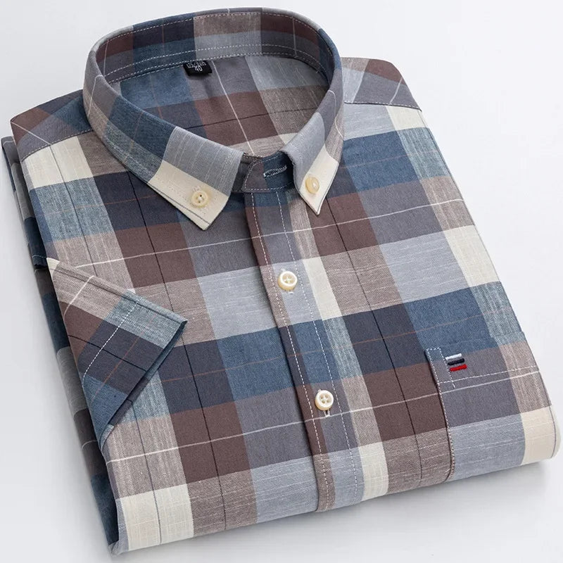 Men’s Shirt Short Sleeve Cotton Casual Formal