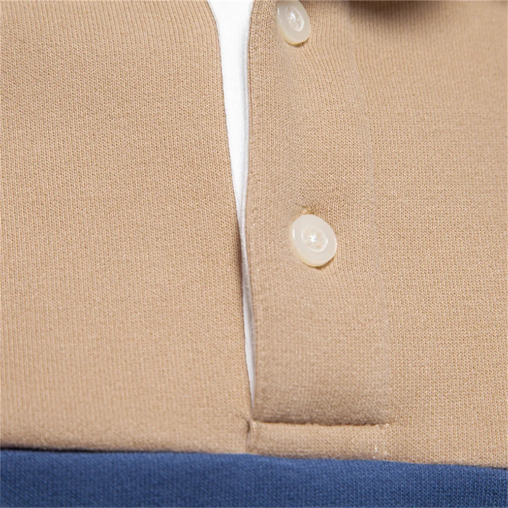 Men’s Polo Shirt Cotton Long Sleeve Business Casual Casual