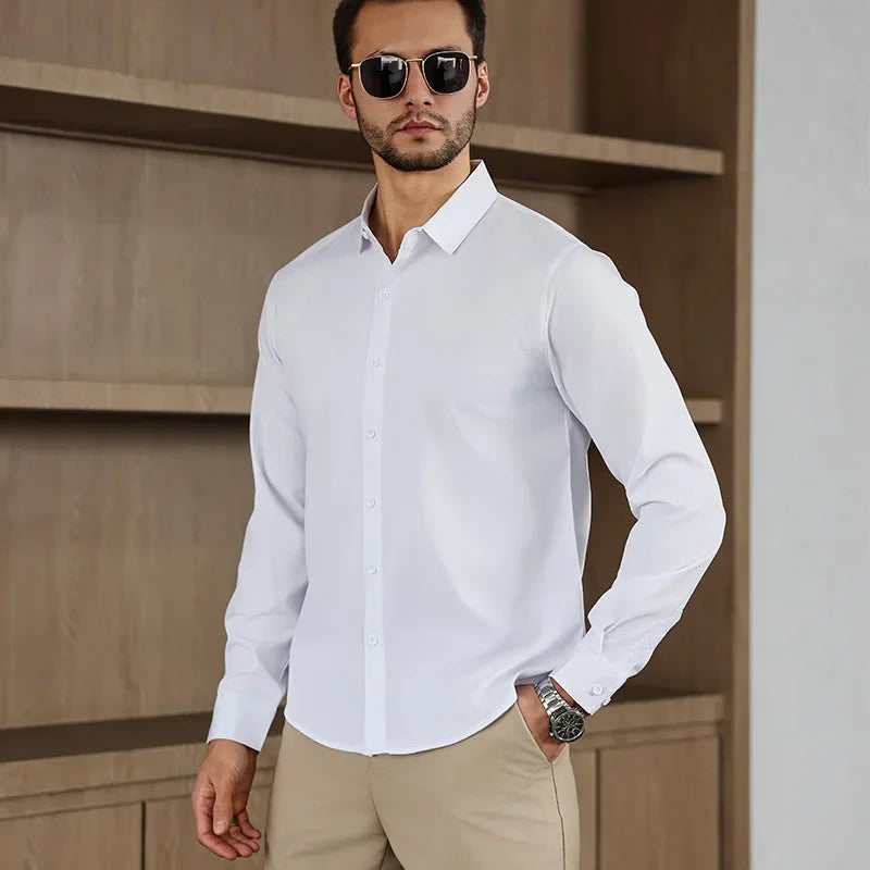 Men’s Shirt Long Sleeve Casual Formal Solid Color