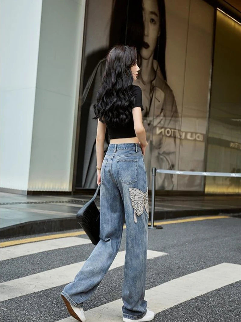 Women’s Jeans High Waist Straight Leg Casual