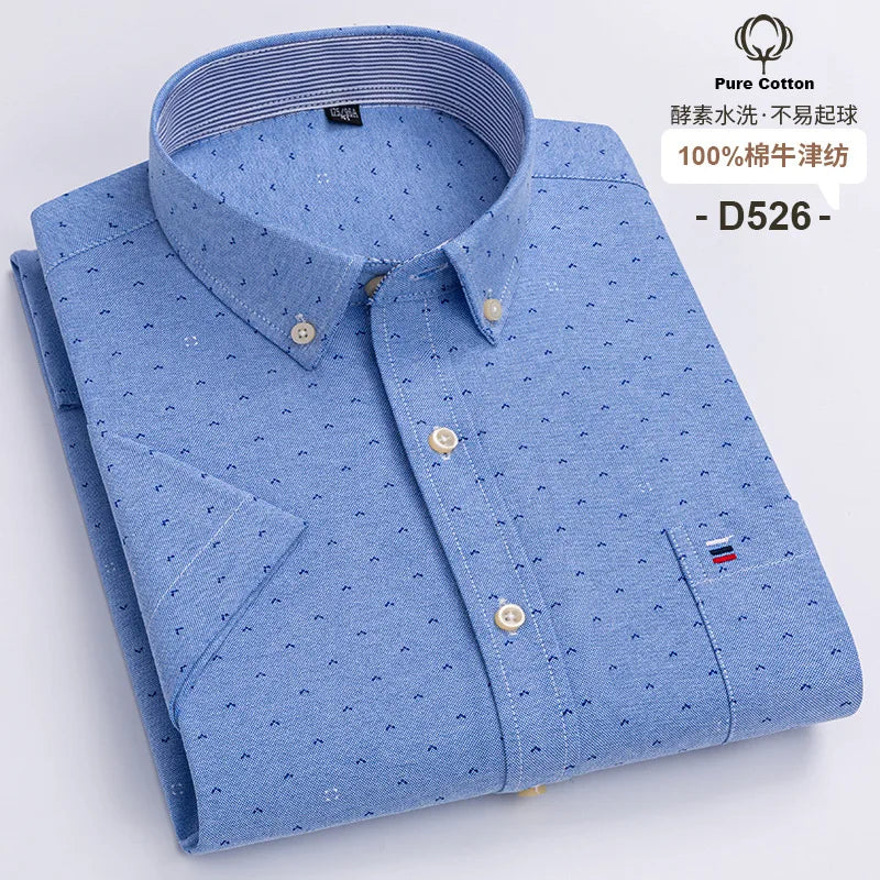 Men’s Shirt Short Sleeve Cotton Casual Formal