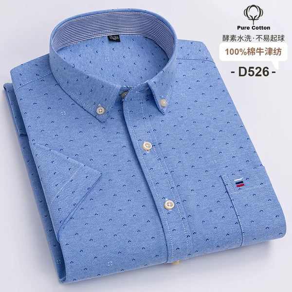 Men’s Shirt Short Sleeve Cotton Casual Formal