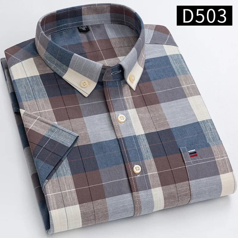 Men’s Shirt Short Sleeve Cotton Casual Formal