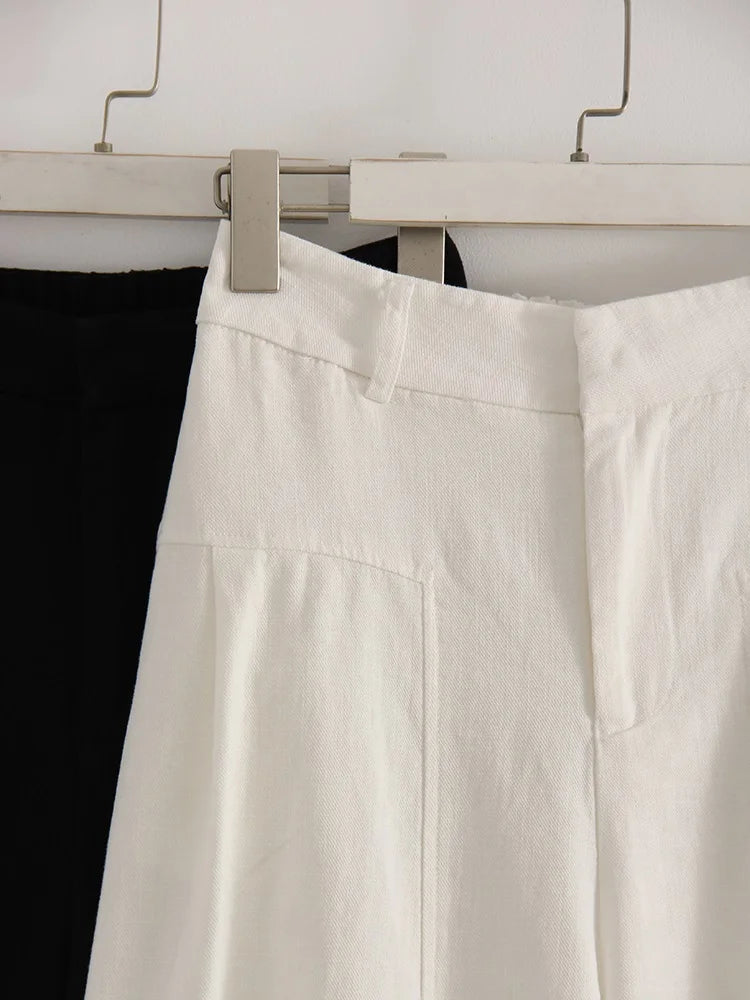 Women’s Trousers High Waist Wide Leg Straight Leg Relaxed Fit