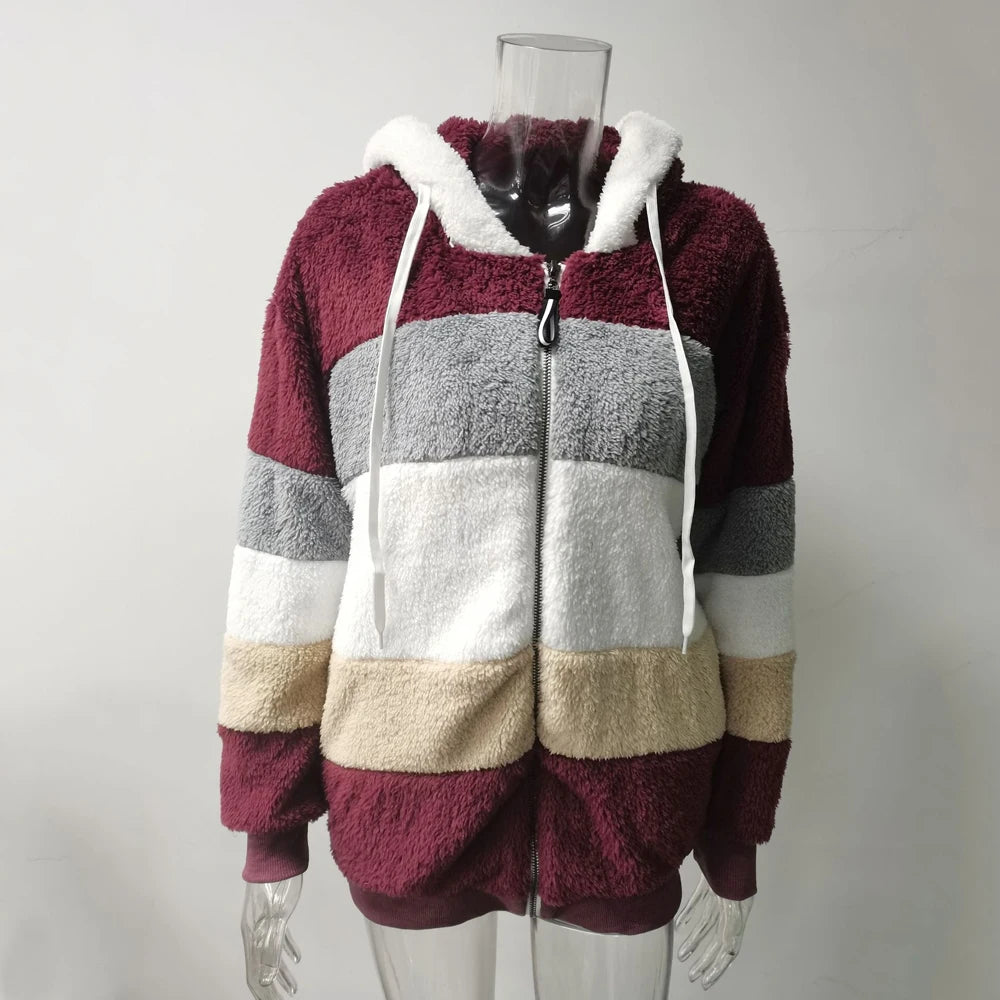 Women’s Jacket Hooded Zip-Up Warm Streetwear