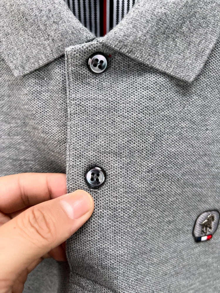 Men’s Polo Shirt Cotton Long Sleeve Business Casual Casual