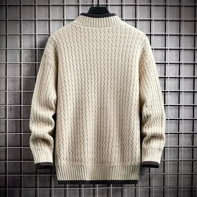 Men’s Sweatshirt Crewneck Pullover Warm Casual Solid Color Autumn