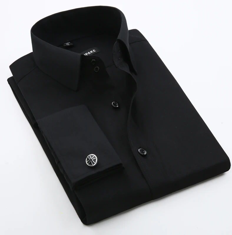 Men’s Shirt Long Sleeve Formal Slim Fit Solid Color