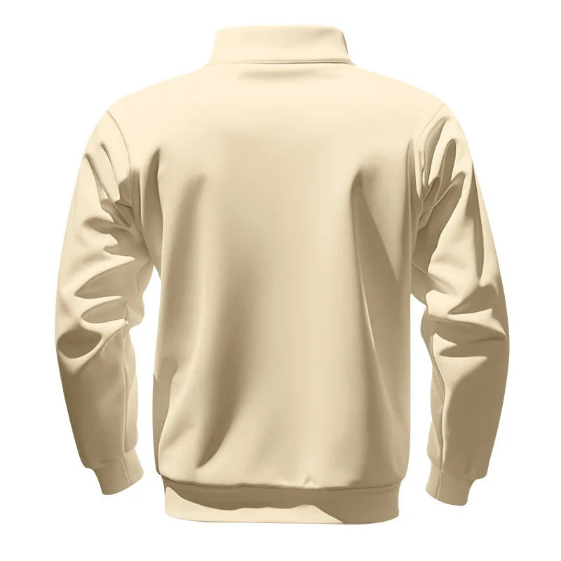 Men’s Sweatshirt Pullover Zip-Up Fleece Long Sleeve Autumn Winter