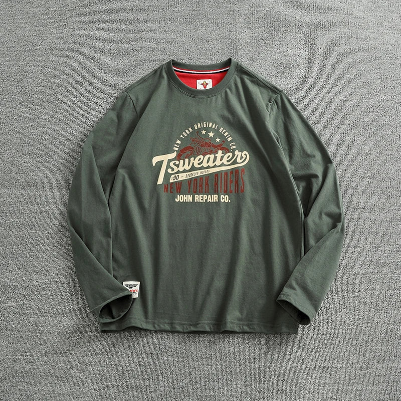 Men’s T-Shirt Long Sleeve Cotton Casual Printed