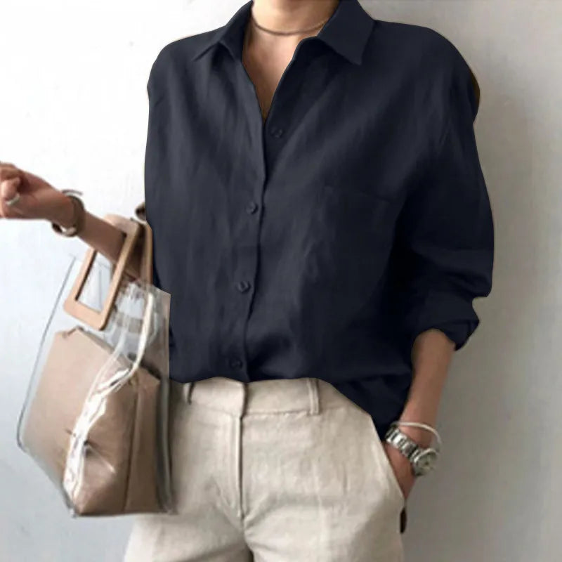 Women’s Top Blouse Long Sleeve Formal Solid Color