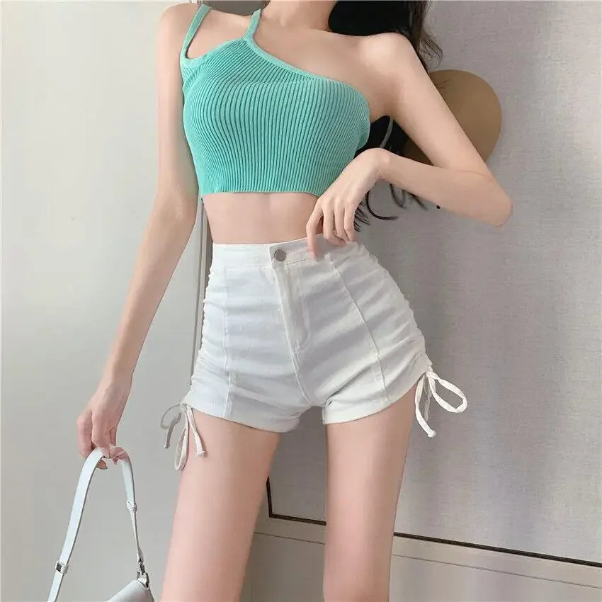 Women’s Shorts High Waist Casual Summer Solid Color