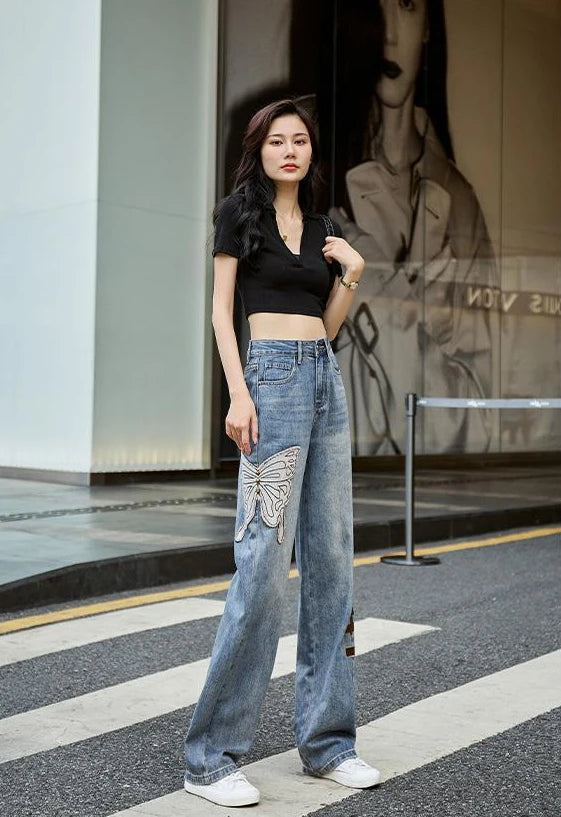 Women’s Jeans High Waist Straight Leg Casual