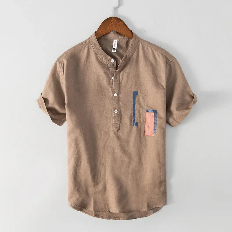 Men’s T-Shirt Short Sleeve Cotton Breathable Solid Color