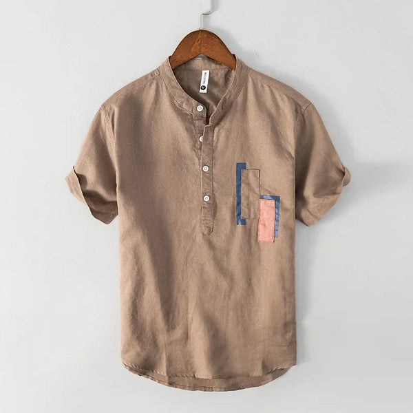 Men’s T-Shirt Short Sleeve Cotton Breathable Solid Color